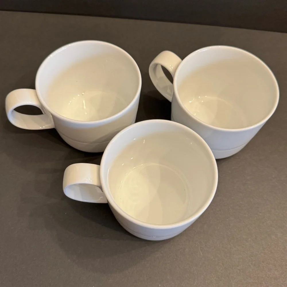 LOT of 3 Crate & Barrel by Aaron Probyn Cups Mugs Hue White Dinner 3 1/4